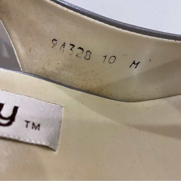 PROXY Metallic Leather Slingback Pumps with Bejeweled Heel Size 10 - Picture 6 of 6